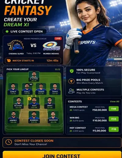 ComePaisa (come paisa) fantasy cricket & matchday visual 3